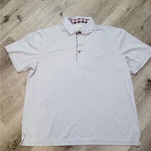 Izod Gray Polo Shirt with Checkered Collar